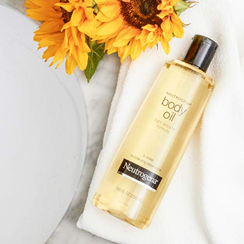 Neutrogena Lightweight Body Oil for Dry Skin, Sheer Body Moisturizer in Light Sesame Formula, 16 fl. oz