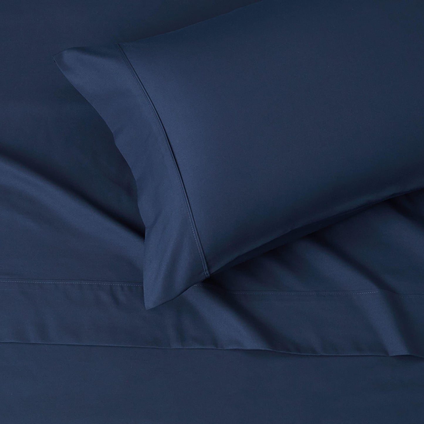 AmazonBasics Microfiber Sheet Set, Twin, Navy Blue