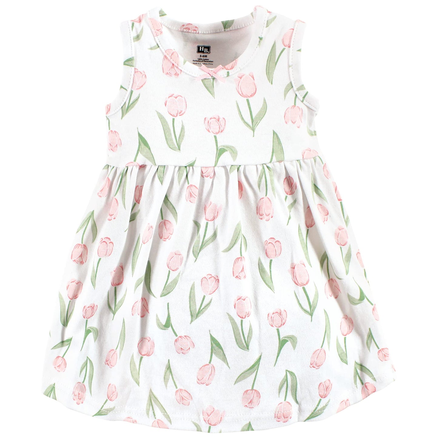 Hudson Baby baby girls Hudson Infant Girl Cotton and Cardigan Set, Pink Tulips, 5 Toddler Casual Dress, Pink Tulips, 4-5T US
