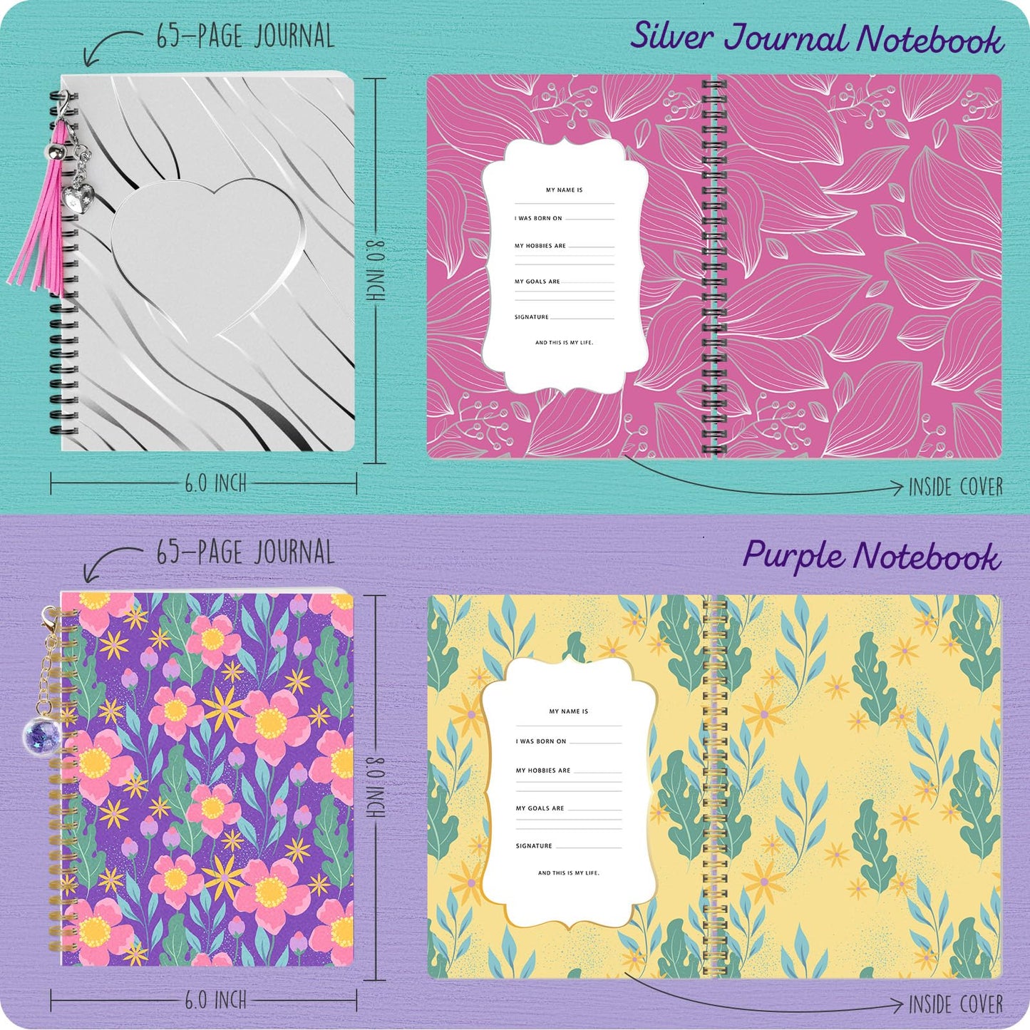 2-Pack Mega DIY Journal Kit - Gifts for Girls Ages 8 9 10 11 12 13 14 Year Old - Cool Birthday Gifts Ideas for Girls - Easter Art & Crafts for Kid - Teen Girls Trendy Stuff - Scrapbook & Diary Set